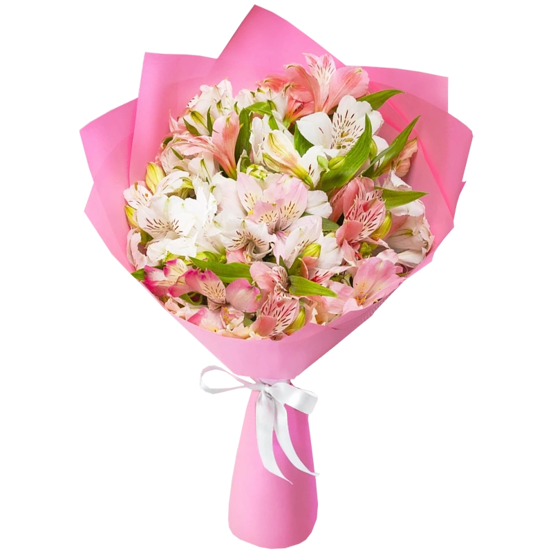 Букет из 9 нежных альстромерий